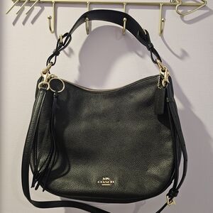 Coach Black Pebbled Leather Shoulder Bag